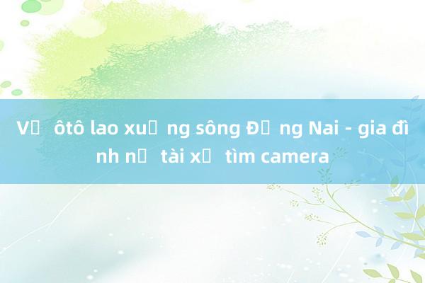 Vụ ôtô lao xuống sông Đồng Nai - gia đình nữ tài xế tìm camera