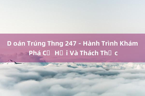 D oán Trúng Thng 247 - Hành Trình Khám Phá Cơ Hội Và Thách Thức